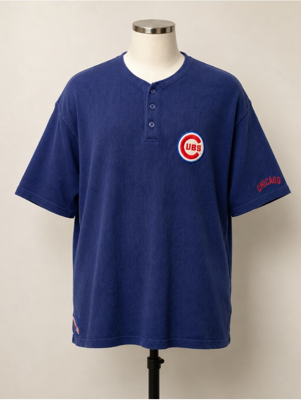Vintage‎ Mirage Chicago Cubs Henley Ribbed Knit Shirt Jersey Men’s XXL Blue Red